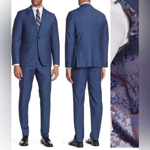 Men’s Savile Row Brixton Blue Dress Pants NWT - Picture 1 of 8